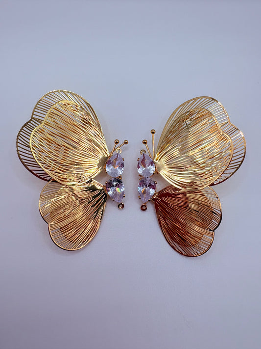 METALLIC BUTTERFLY EARRINGS