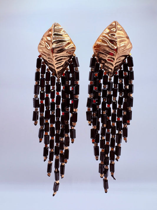 BEADED FRINGE EARRINGS