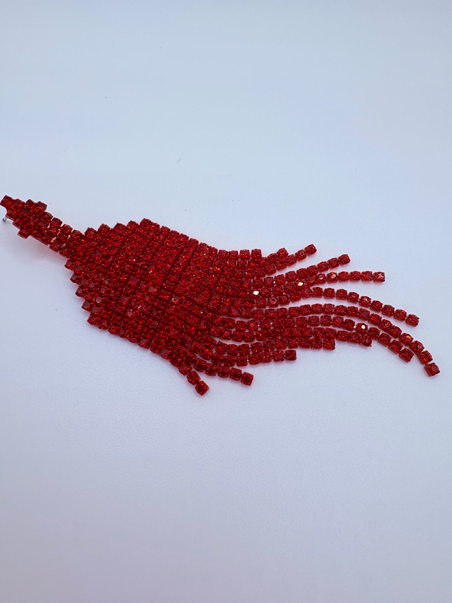 RED FRINGE DROP EARRINGS