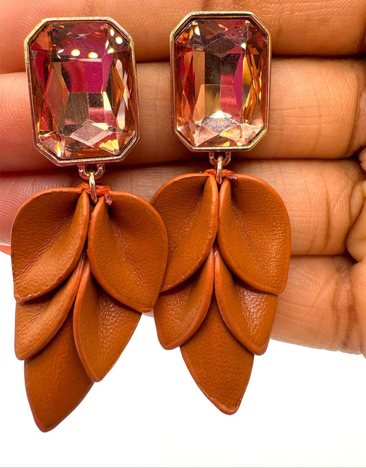 Cognac Petals Earrings